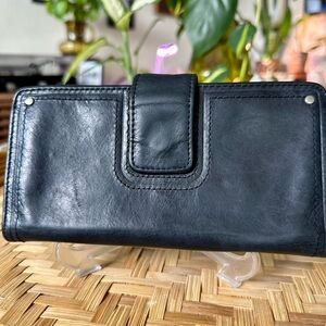 Fossil Black Leather Tab Wallet